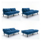Navy Blue 70.87 Convertible Folding Sofa Bed with Adjustable Armrests