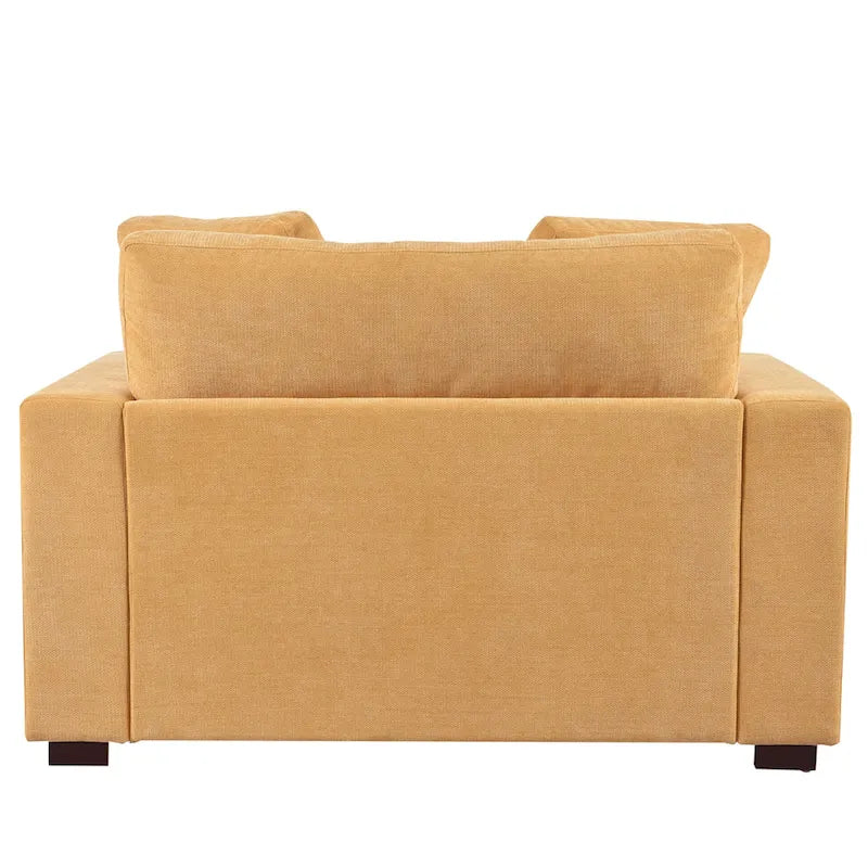 53.5 Chaise Lounge Chair with Solid Wood Legs and Comfort Pillows