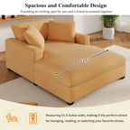 53.5 Chaise Lounge Chair with Solid Wood Legs and Comfort Pillows