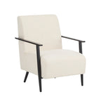 26.38 Modern Beige Lounge Chair with Polyester Upholstery and Sturdy Metal Frame, Ideal for Living Room, Bedroom, or Office