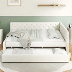 Full XL Solid Wood Platform Bed with Twin XL Trundle, Pine Frame