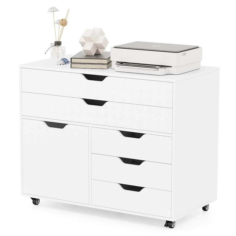 5-Drawer File Cabinet Mobile Chest of Drawers with Side - See Details