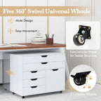 5-Drawer File Cabinet Mobile Chest of Drawers with Side - See Details