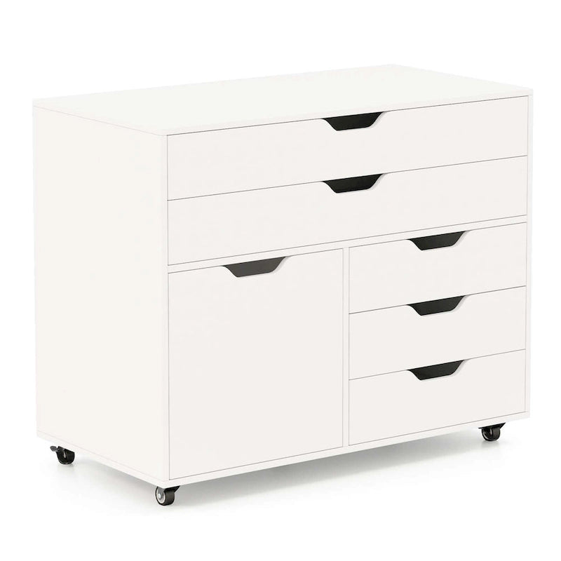 5-Drawer File Cabinet Mobile Chest of Drawers with Side - See Details