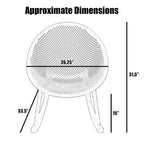 Set of 2 Mid-Century Modern Plastic Rocking Lounge Chair Plastic Legs with Breathable Egg Shaped Seat for Indoor/Outdoor