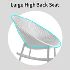 Set of 2 Mid-Century Modern Plastic Rocking Lounge Chair Plastic Legs with Breathable Egg Shaped Seat for Indoor/Outdoor