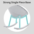 Set of 2 Mid-Century Modern Plastic Rocking Lounge Chair Plastic Legs with Breathable Egg Shaped Seat for Indoor/Outdoor