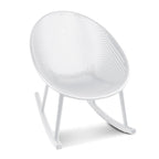 Set of 2 Mid-Century Modern Plastic Rocking Lounge Chair Plastic Legs with Breathable Egg Shaped Seat for Indoor/Outdoor