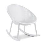 Set of 2 Mid-Century Modern Plastic Rocking Lounge Chair Plastic Legs with Breathable Egg Shaped Seat for Indoor/Outdoor