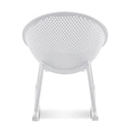 Set of 2 Mid-Century Modern Plastic Rocking Lounge Chair Plastic Legs with Breathable Egg Shaped Seat for Indoor/Outdoor
