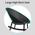 Set of 2 Mid-Century Modern Plastic Rocking Lounge Chair Plastic Legs with Breathable Egg Shaped Seat for Indoor/Outdoor