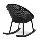 Set of 2 Mid-Century Modern Plastic Rocking Lounge Chair Plastic Legs with Breathable Egg Shaped Seat for Indoor/Outdoor