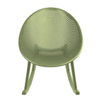 Set of 2 Mid-Century Modern Plastic Rocking Lounge Chair Plastic Legs with Breathable Egg Shaped Seat for Indoor/Outdoor
