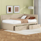 Twin Size Wood Daybed with Trundle/Drawers