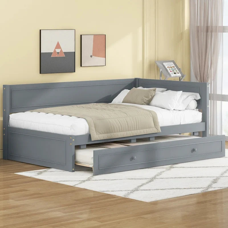 Twin Size Wood Daybed with Trundle/Drawers