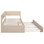 Twin Size Wood Daybed with Trundle/Drawers