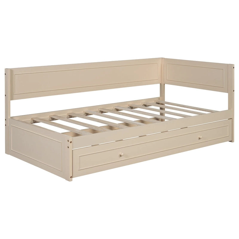 Twin Size Wood Daybed with Trundle/Drawers