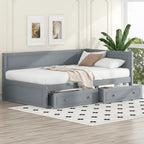 Twin Size Wood Daybed with Trundle/Drawers