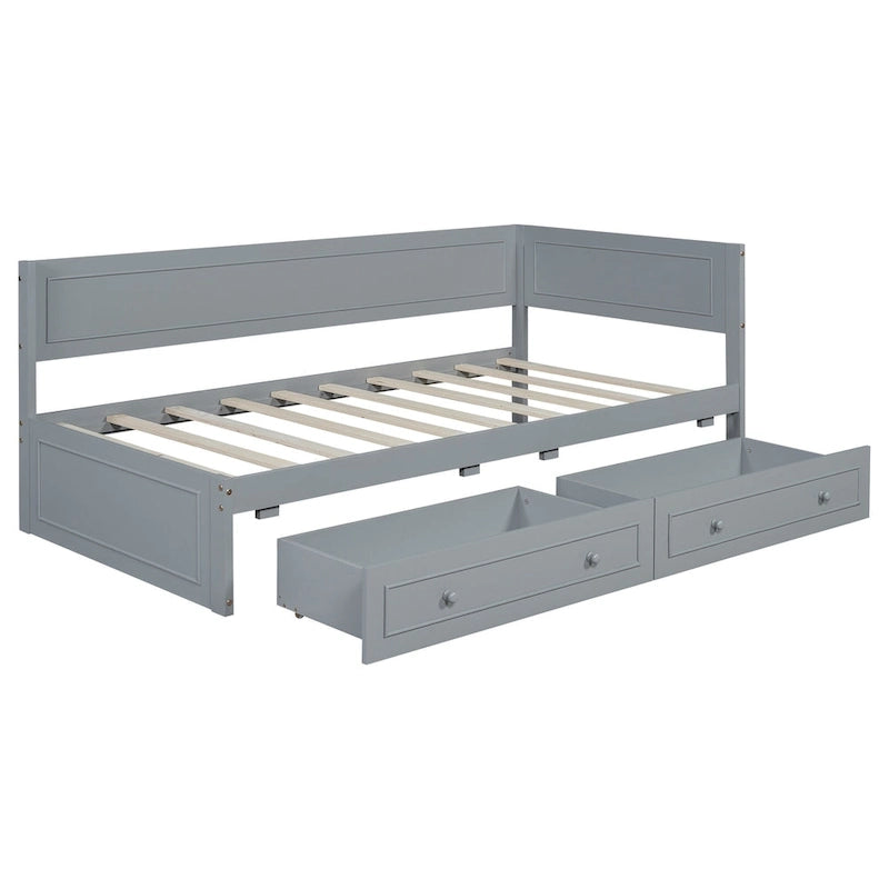 Twin Size Wood Daybed with Trundle/Drawers