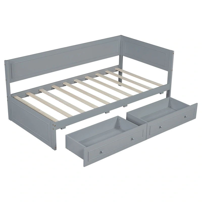 Twin Size Wood Daybed with Trundle/Drawers