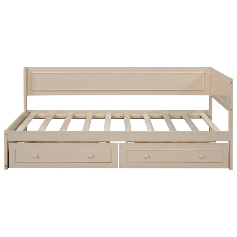 Twin Size Wood Daybed with Trundle/Drawers