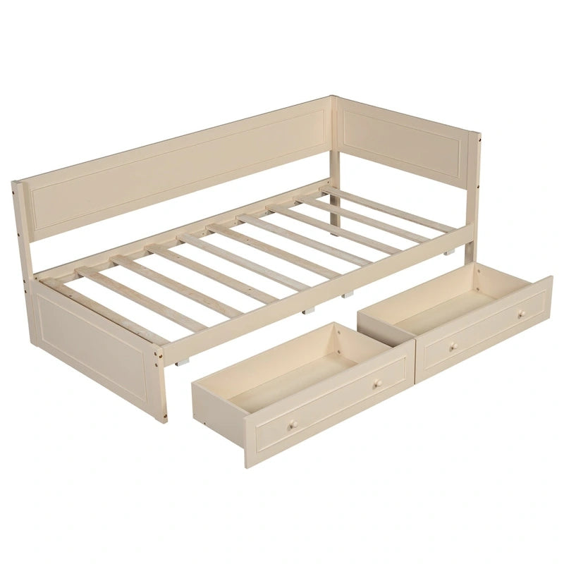 Twin Size Wood Daybed with Trundle/Drawers