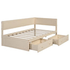 Twin Size Wood Daybed with Trundle/Drawers