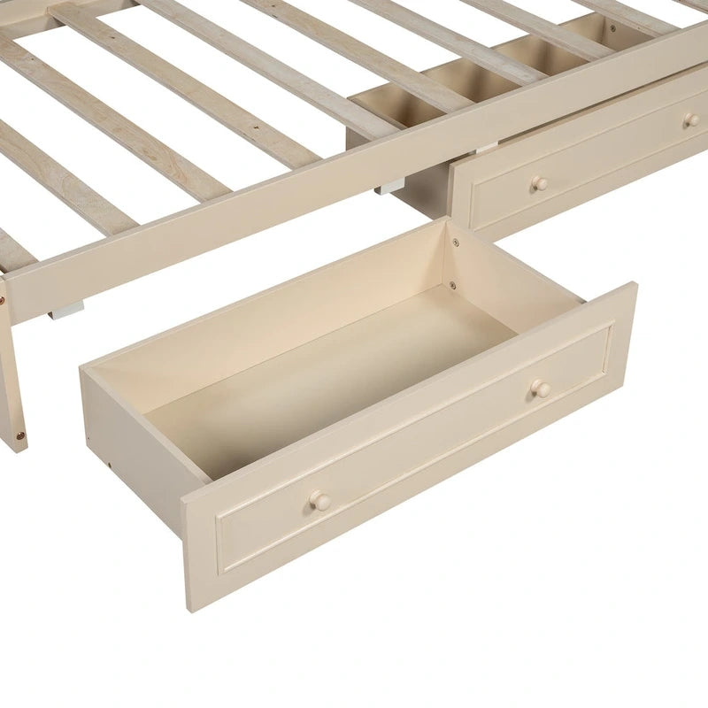 Twin Size Wood Daybed with Trundle/Drawers