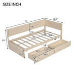 Twin Size Wood Daybed with Trundle/Drawers