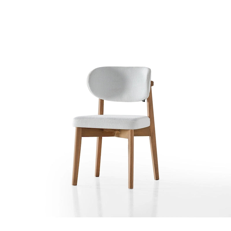 Bari 7-Piece Oval Dining Table And 6 Dining Chair With Wood Leg Set