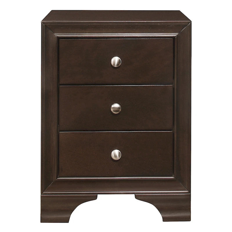 Transitional Wooden Nightstand, Bedside Storage with USB Ports, Living Room Side Table with Drawers, Sofa Table