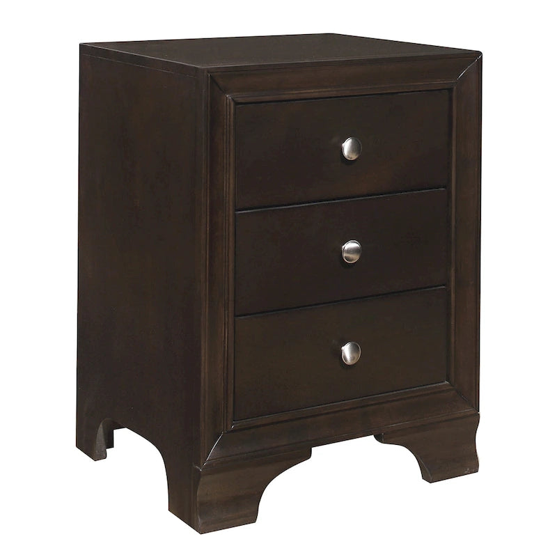 Transitional Wooden Nightstand, Bedside Storage with USB Ports, Living Room Side Table with Drawers, Sofa Table