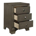 Transitional Wooden Nightstand, Bedside Storage with USB Ports, Living Room Side Table with Drawers, Sofa Table
