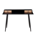 Creggan Mid-Century Modern Black Metal & Wood Office Desk