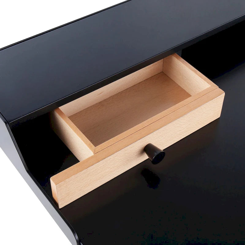 Creggan Mid-Century Modern Black Metal & Wood Office Desk