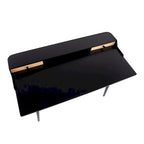 Creggan Mid-Century Modern Black Metal & Wood Office Desk