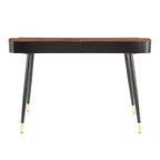 Creggan Mid-Century Modern Black Metal & Wood Office Desk