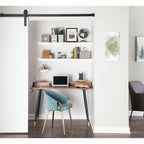 Creggan Mid-Century Modern Black Metal & Wood Office Desk