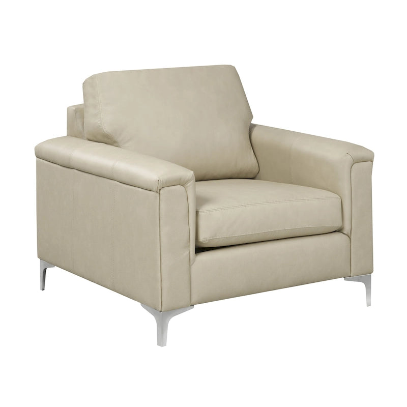 Modern Premium Top Grain Leather Sofa and Chair Set