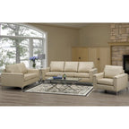 Modern Premium Top Grain Leather Sofa and Chair Set
