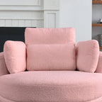 Circle Swivel Chair with Moon Storage Ottoman and 4 Pillows