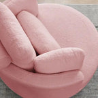 Circle Swivel Chair with Moon Storage Ottoman and 4 Pillows