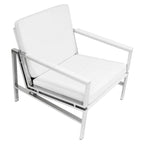 Metal and Bonded Leather Mid Century Accent Chair