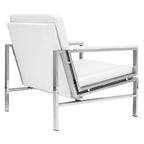 Metal and Bonded Leather Mid Century Accent Chair