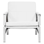 Metal and Bonded Leather Mid Century Accent Chair