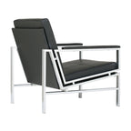Metal and Bonded Leather Mid Century Accent Chair