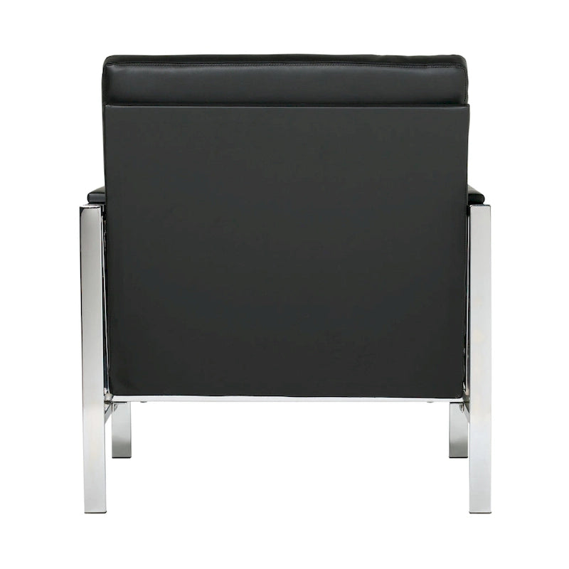 Metal and Bonded Leather Mid Century Accent Chair