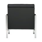 Metal and Bonded Leather Mid Century Accent Chair
