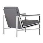 Metal and Bonded Leather Mid Century Accent Chair