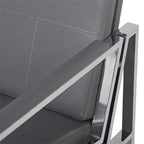 Metal and Bonded Leather Mid Century Accent Chair